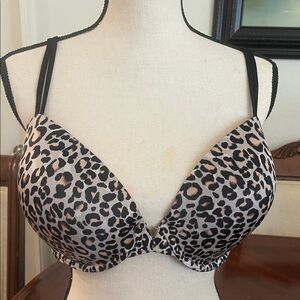 Victoria's Secret Animal Print Bra with Black Straps